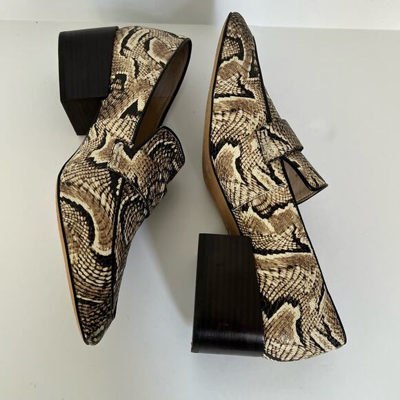 Vince Camuto Adealia Loafers Size 10M Snake Print Leather Flats Dress Shoes - Picture 5 of 11